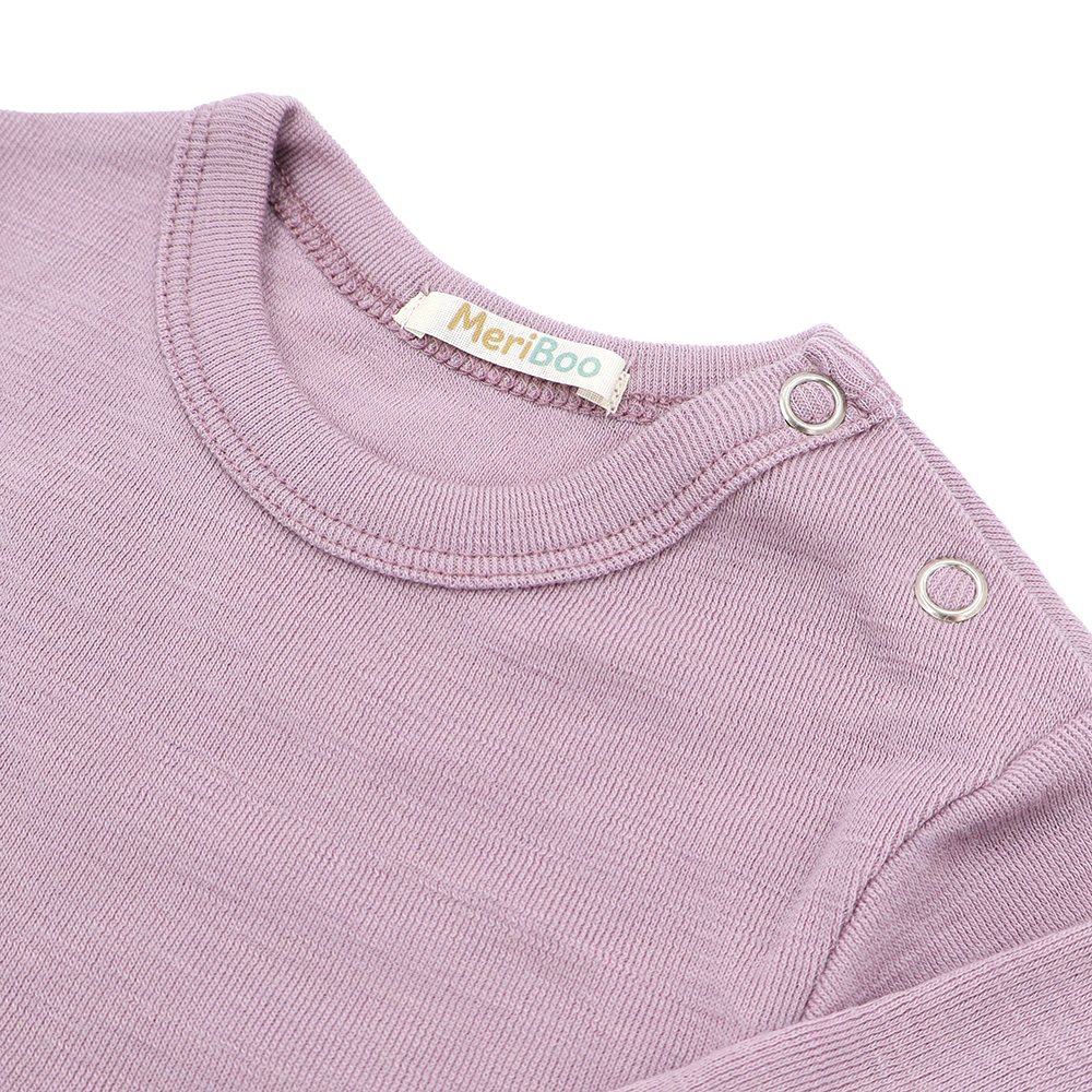 Боди с дълъг ръкав от 100% органична мериносова вълна