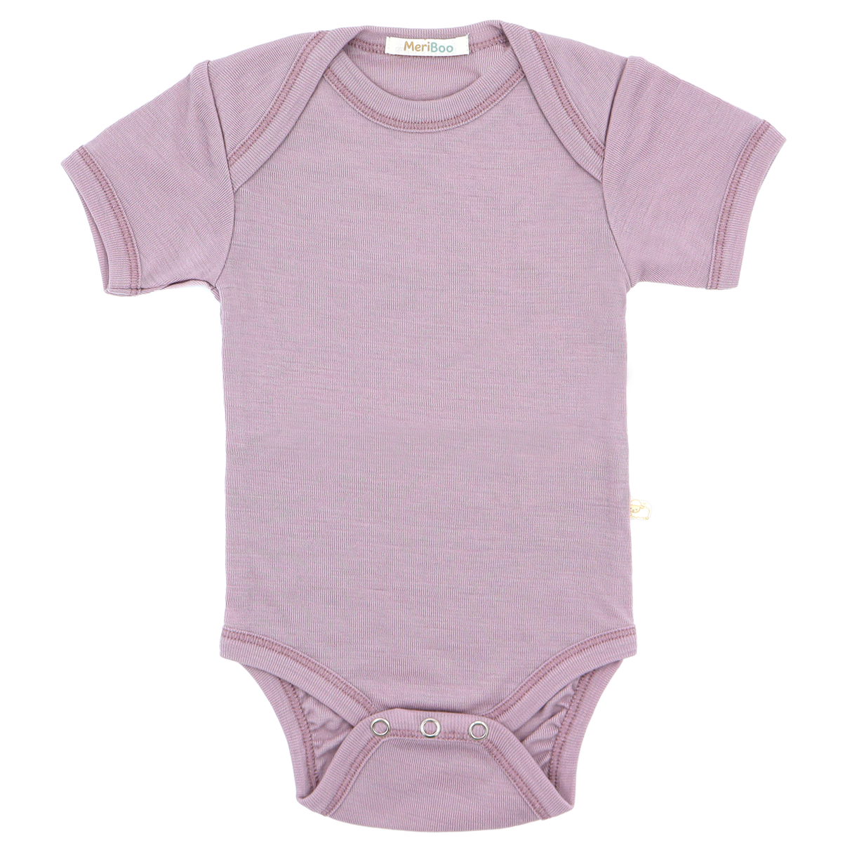 Боди с къс ръкав от 100% органична мериносова вълна