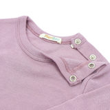 Комплкет от 3 броя боди с дълъг ръкав и деколте с копченца от 100% органична мериносова вълна